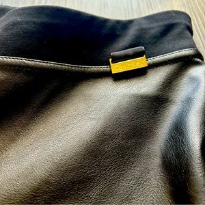 Calvin Klein Faux Leather Front Exterior Legging